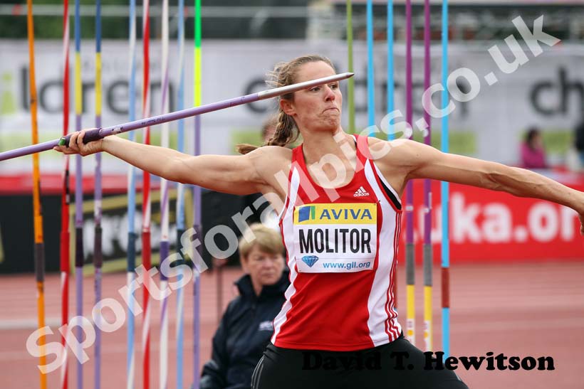 Katharina Molitor in the javelin, 2012 Samsung Diamond League, Crystal Palace, London.